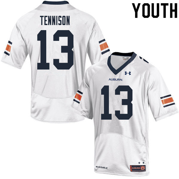Youth #13 Ladarius Tennison Auburn Tigers College Football Jerseys Sale-White